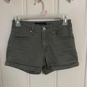 Aeropostal Army Green High Waisted Shorts, Size 0